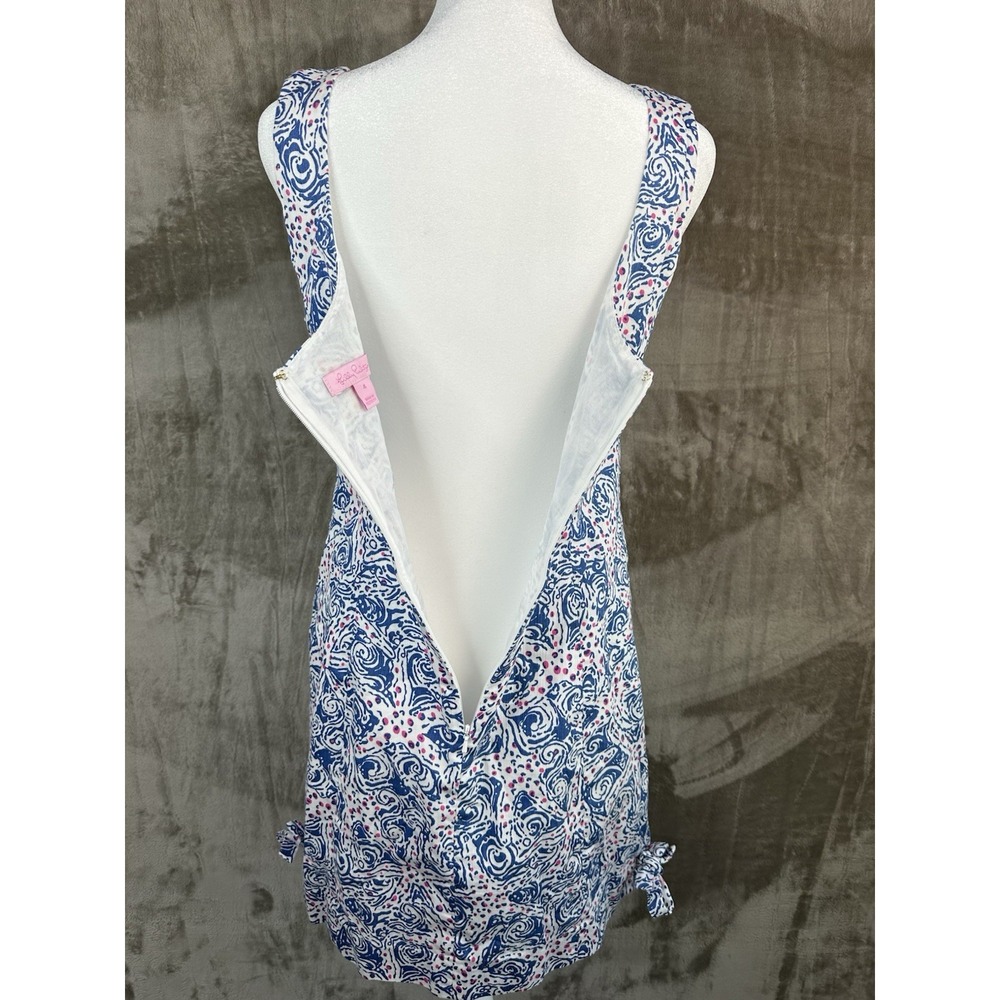 Lilly Pulitzer Womens Delia Starfish Print Blue Pink Shift Dress Size 4 - Picture 7 of 13